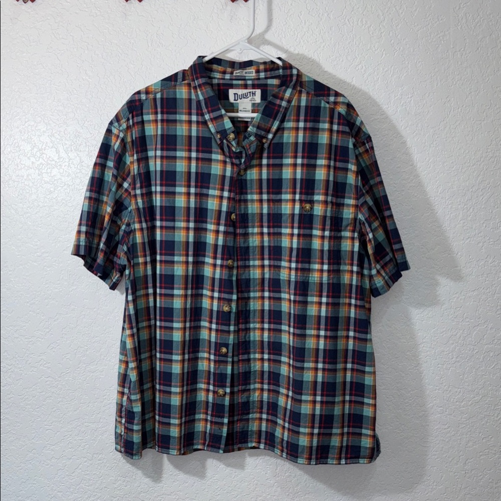 Duluth Trading Co Men's Colorful Plaid Button-Down Shirt